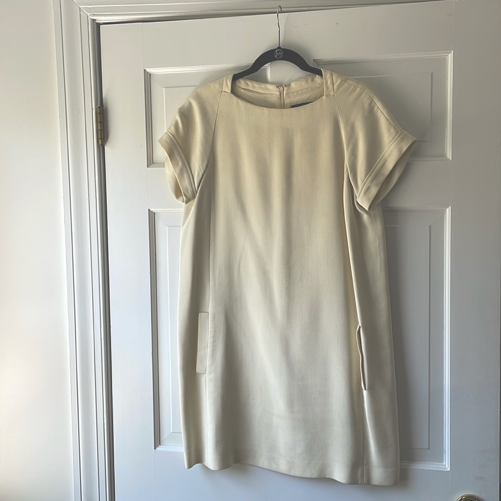 DEREK LAM cream shift dress - silk lining
